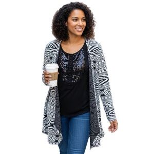 AMERICAN Eagle black & white Aztec pattern cardigan